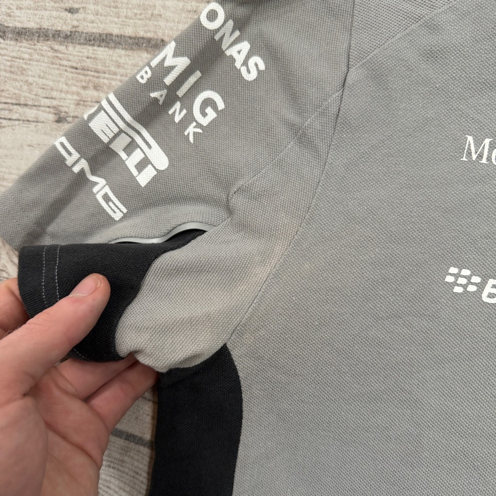 Puma Polo Shirt Men's Medium Gray Team Mercedes-Benz Petronas F1 Racing Apparel - Picture 9 of 10